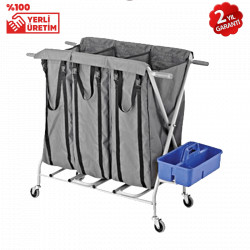 Katlanabilir X Bacak Çamaşır Toplama Arabası (KTA 23-C)